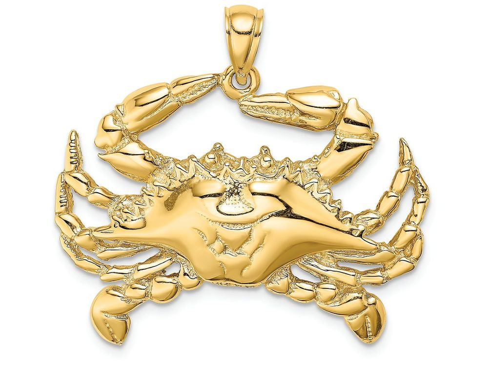 FJC Finejewelers 14k Yellow Gold Blue Crab Charm