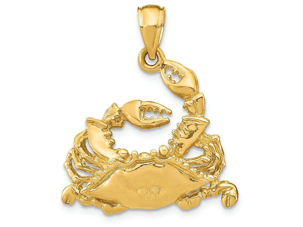 FJC Finejewelers 14k Yellow Gold Blue Crab with Raised Leghp Charm