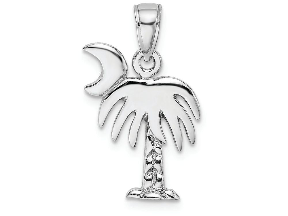 FJC Finejewelers 14k White Gold White Charleston Palm Tree with Moon - Hp Charm