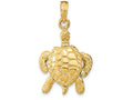 FJC Finejewelers 14k Yellow Gold 3d Sea Turtle with Moveable Head Legs Charm