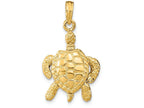 FJC Finejewelers 14k Yellow Gold 3d Sea Turtle with Moveable Head Legs Charm