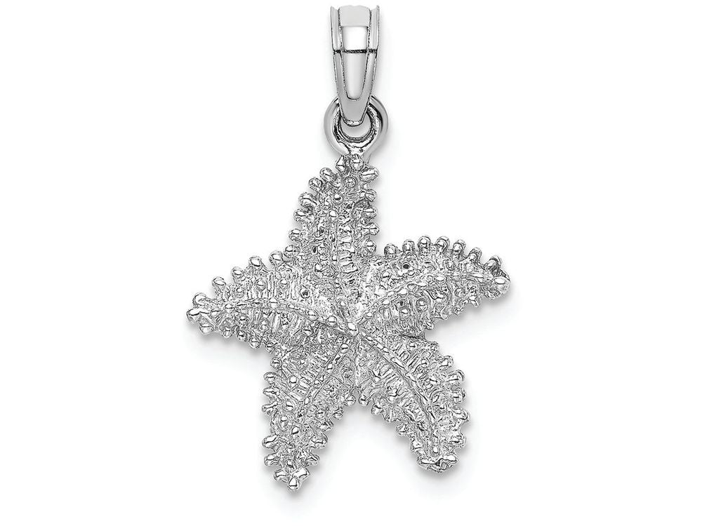 FJC Finejewelers 14k White Gold White Starfish with Beaded Texture Charm