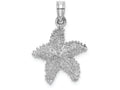 FJC Finejewelers 14k White Gold White Starfish with Beaded Texture Charm