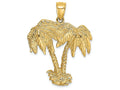 FJC Finejewelers 14k Yellow Gold Double Palm Trees Charm