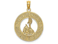 FJC Finejewelers 14k Yellow Gold Block Island Ri On Round Frame with Map Center Charm