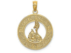 FJC Finejewelers 14k Yellow Gold Block Island Ri On Round Frame with Map Center Charm