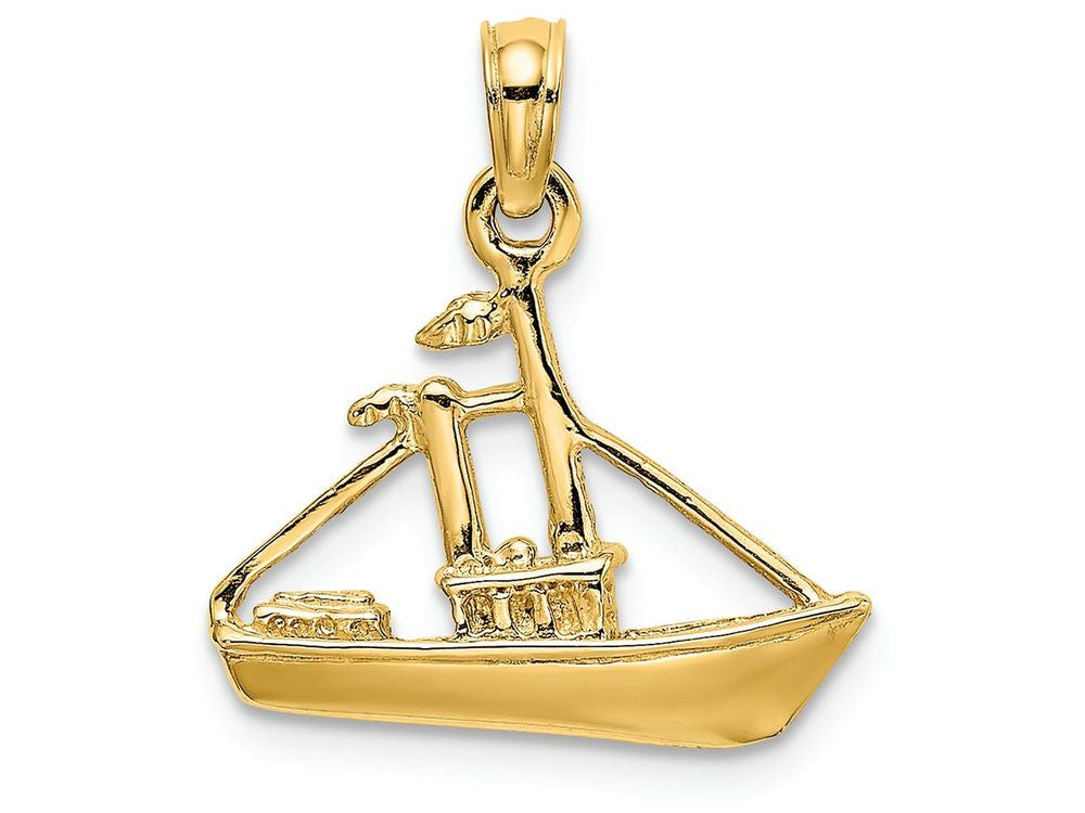 FJC Finejewelers 14k Yellow Gold 3d Cargo Shiptug Boat Charm