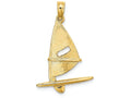 FJC Finejewelers 14k Yellow Gold 3d Windsail Surfing Board Polish Text Charm