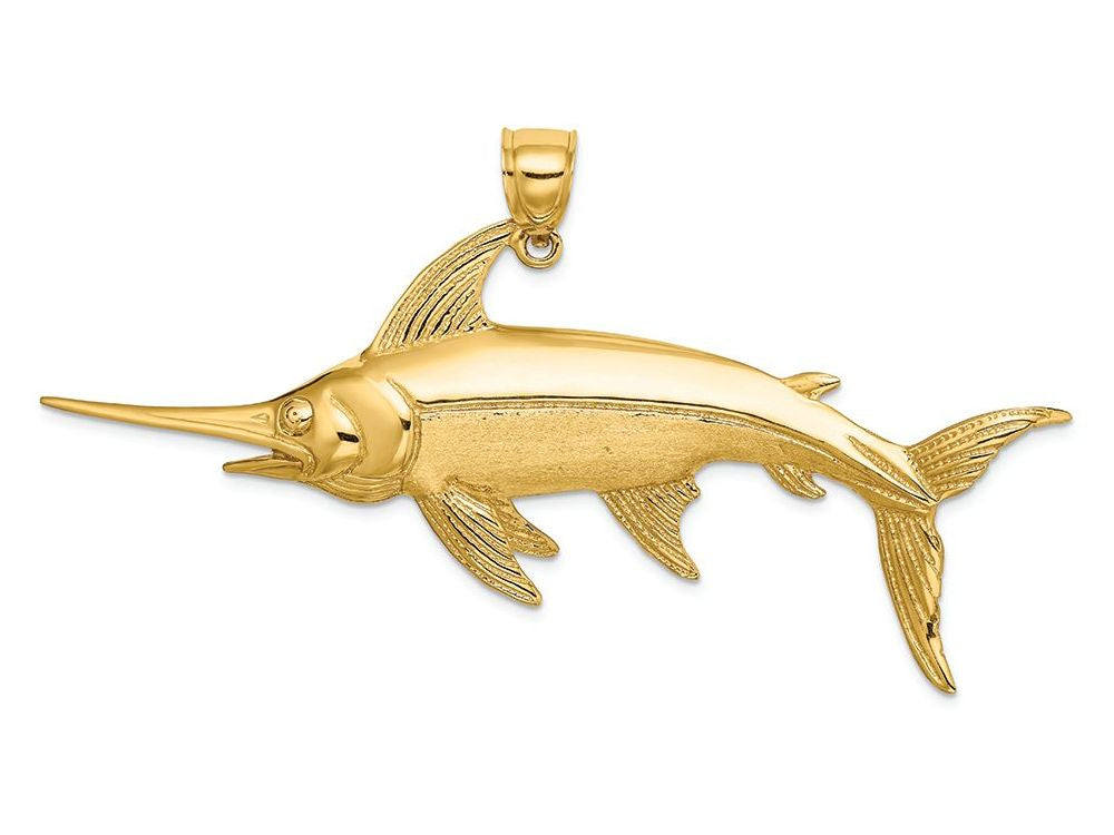 FJC Finejewelers 14k Yellow Gold Swordfish Polish Satin Charm