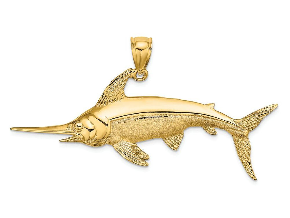 FJC Finejewelers 14k Yellow Gold Swordfish Polish Satin Charm