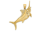 FJC Finejewelers 14k Yellow Gold 3d Marlin Polish Satin Finish Charm