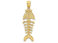 FJC Finejewelers 14k Yellow Gold 3d Fishbone Charmtextured