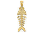 FJC Finejewelers 14k Yellow Gold 3d Fishbone Charmtextured