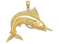 FJC Finejewelers 14k Yellow Gold Striped Marlin Polish Satin Charm