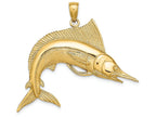 FJC Finejewelers 14k Yellow Gold Striped Marlin Polish Satin Charm