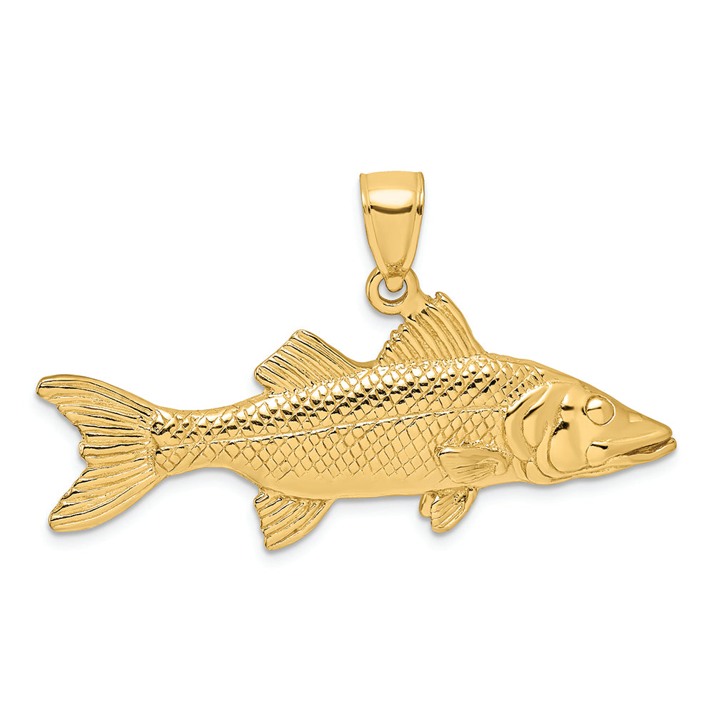 FJC Finejewelers 14k Yellow Gold 3d Snook Fish Charm