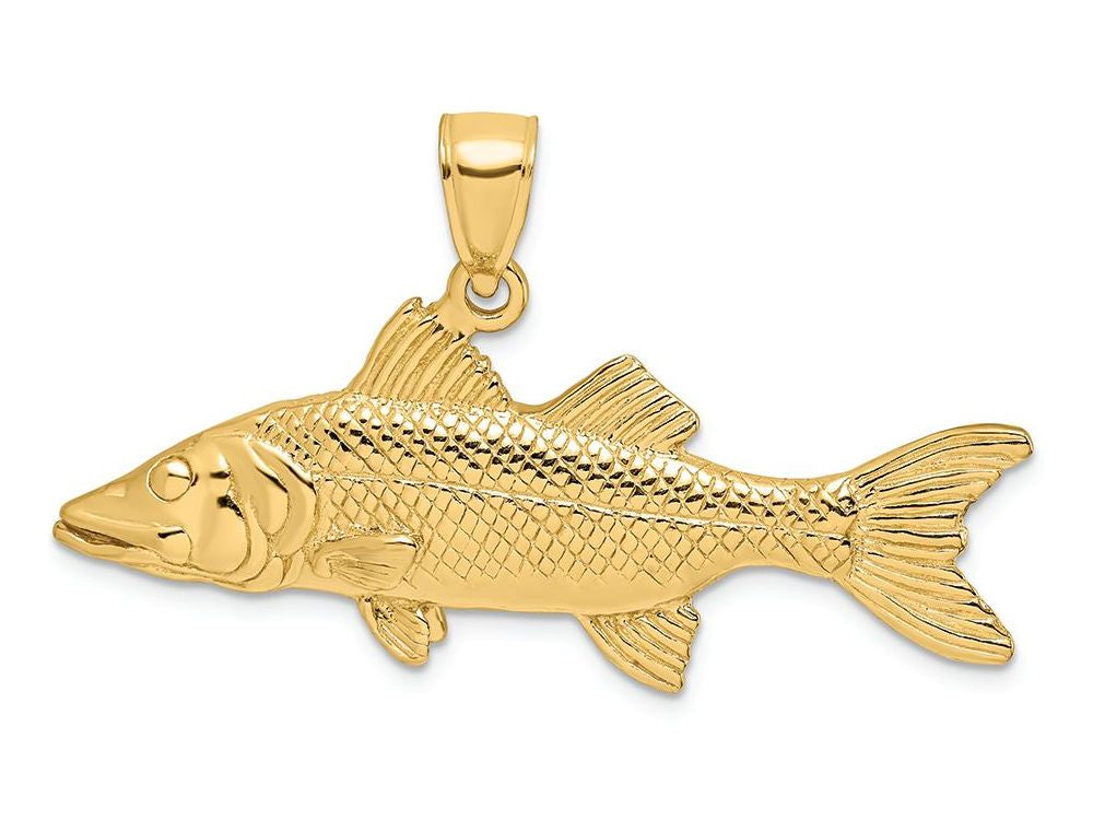 FJC Finejewelers 14k Yellow Gold 3d Snook Fish Charm