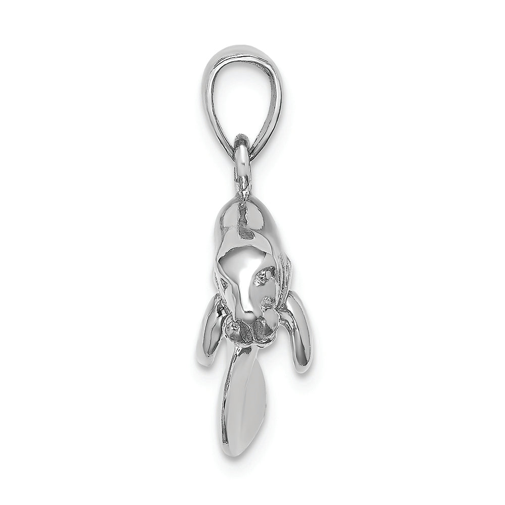 FJC Finejewelers 14k White Gold 3d Manatee Swimming Charm