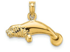 FJC Finejewelers 14k Yellow Gold 3d Manatee Swimming Charm