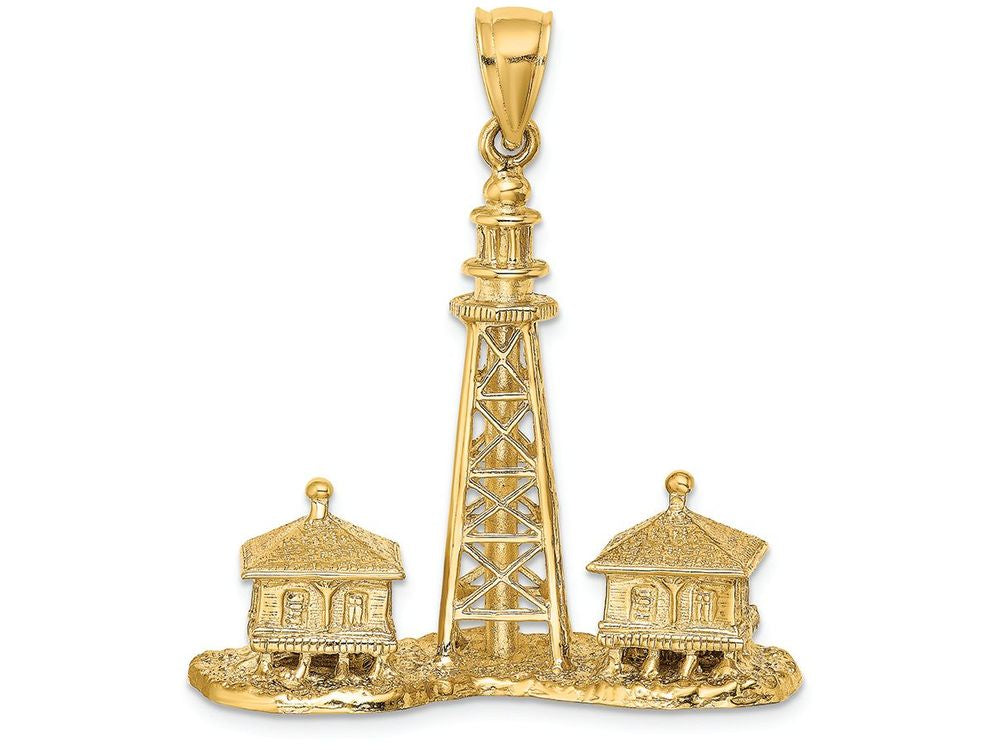 FJC Finejewelers 14k Yellow Gold 3d Sanibel Island Lighthouse Bldg Charm