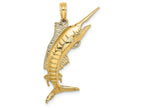 FJC Finejewelers 14k Yellow Gold 3d Blue Marlin Vertical Charm