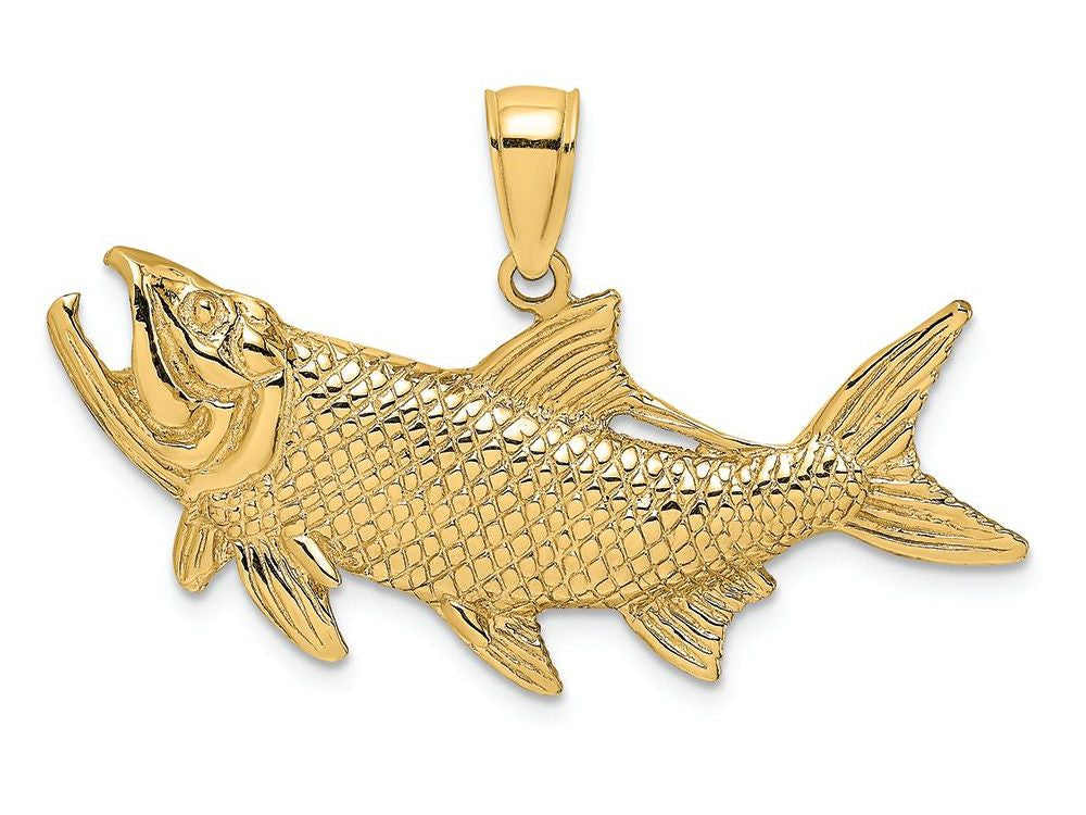 FJC Finejewelers 14k Yellow Gold Tarpon Fish with Open Mouth Charm