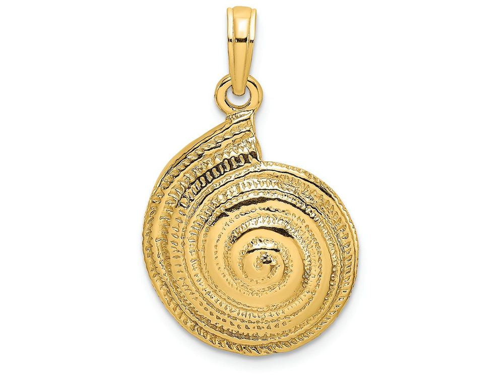 FJC Finejewelers 14k Yellow Gold Pearl Troca Spiral Shell Charm