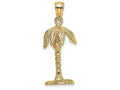 FJC Finejewelers 14k Yellow Gold 3d Palm Tree Charm