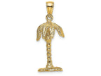 FJC Finejewelers 14k Yellow Gold 3d Palm Tree Charm