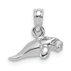 FJC Finejewelers 14k White Gold 3d Mini Manatee Charm