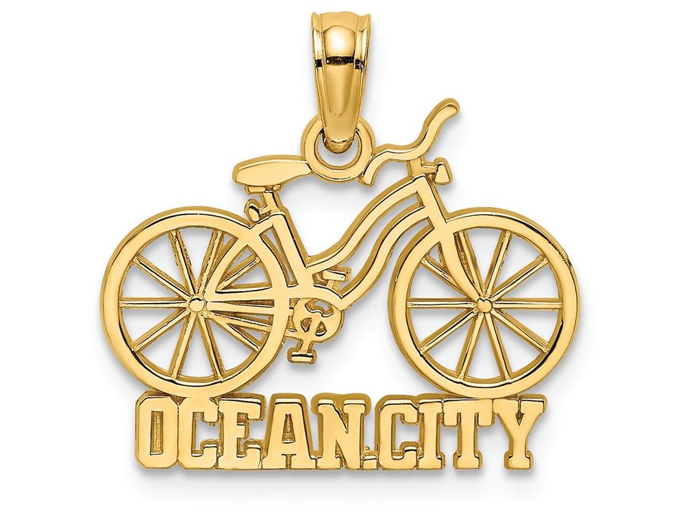 FJC Finejewelers 14k Yellow Gold Ocean City Under Bicycle Charm