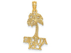 FJC Finejewelers 14k Yellow Gold Siesta Key Under Palm Treeflat Charm