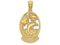 FJC Finejewelers 14k Yellow Gold Turks Caicos with Dolphin Sunset In Frame Charm