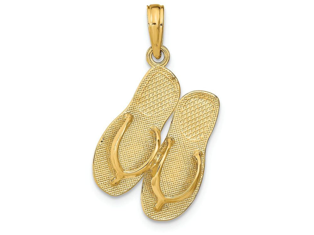 FJC Finejewelers 14k Yellow Gold St. Thomasdouble Flip-floplarge Charm