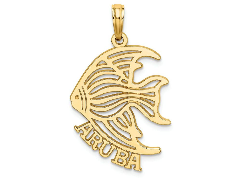FJC Finejewelers 14k Yellow Gold Aruba Under Angelfish Polish Charm