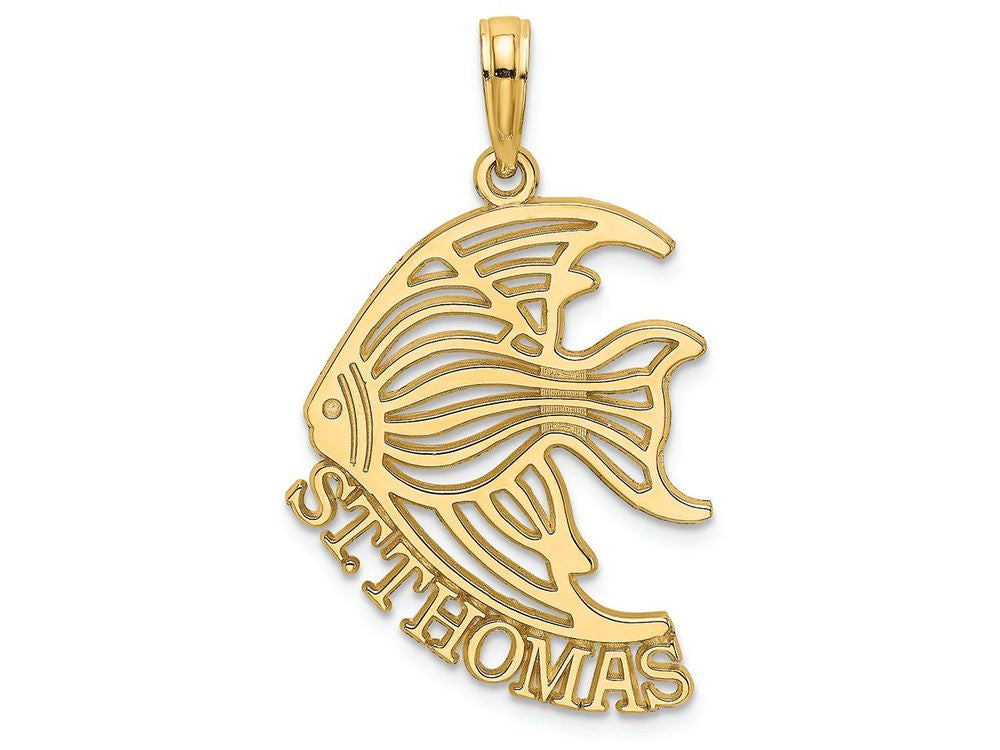 FJC Finejewelers 14k Yellow Gold St. Thomas Under Angelfish Polish Charm