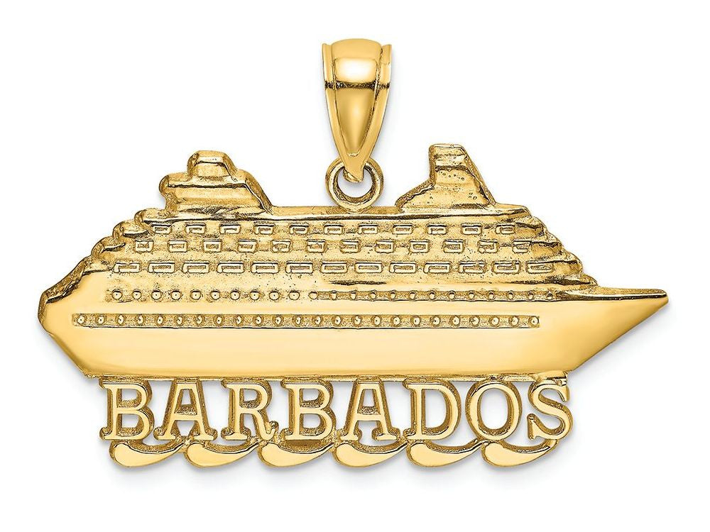 FJC Finejewelers 14k Yellow Gold Barbados Cruise Ship Wwithaves Polish Charm