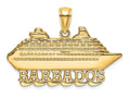 FJC Finejewelers 14k Yellow Gold Barbados Cruise Ship Wwithaves Polish Charm