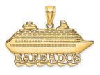 FJC Finejewelers 14k Yellow Gold Barbados Cruise Ship Wwithaves Polish Charm