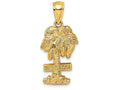 FJC Finejewelers 14k Yellow Gold Curacao On Palm Tree Charm