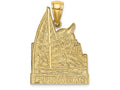 FJC Finejewelers 14k Yellow Gold Curacao with Sailboat Seagull Scene Charm