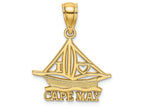 FJC Finejewelers 14k Yellow Gold I "heart" Cape May with Boat Charm