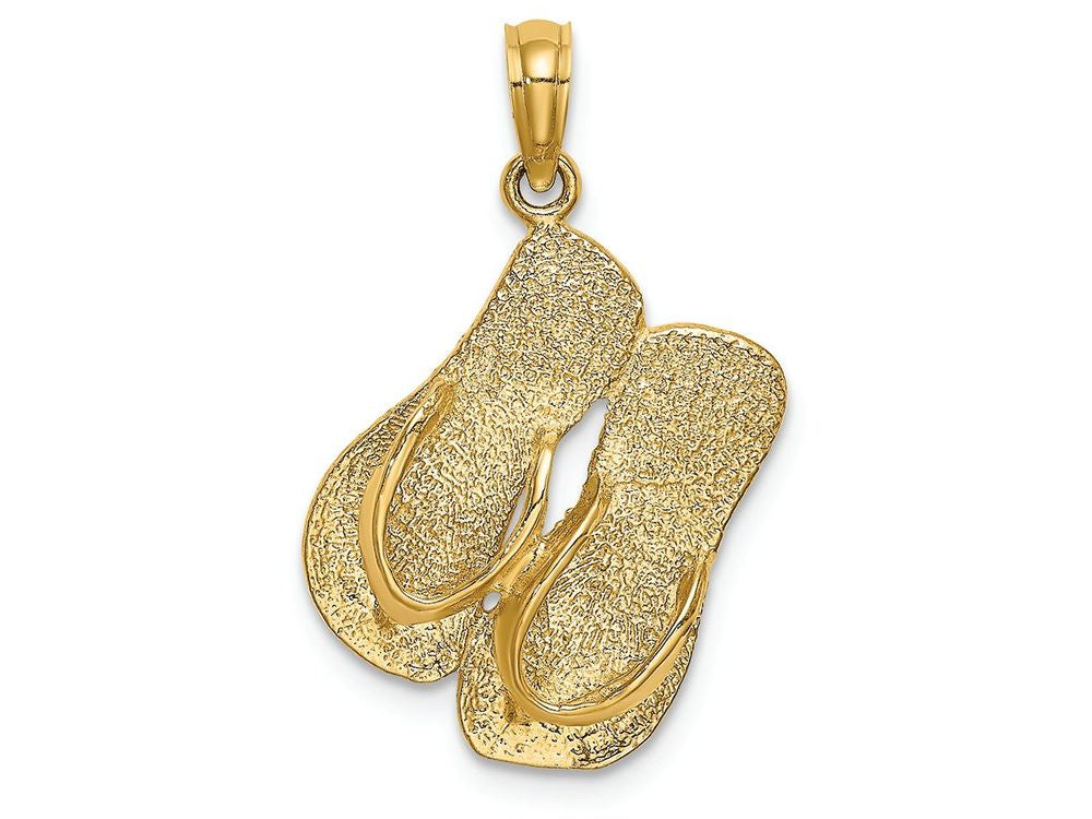 FJC Finejewelers 14k Yellow Gold Sanibel Island Large Double Flip-flop (hp Straps) Charm
