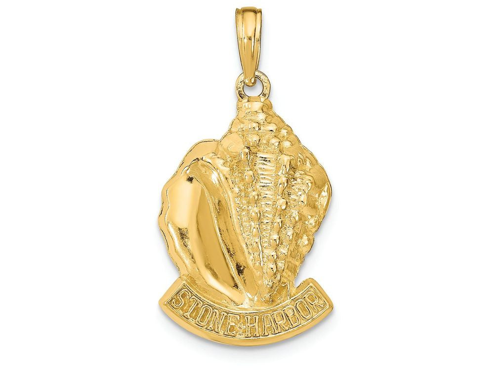 FJC Finejewelers 14k Yellow Gold Stone Harbor Under Conch Shell Charm
