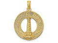 FJC Finejewelers 14k Yellow Gold Cape Cod Round Frame with Lighthouse Center Charm