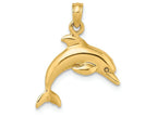 FJC Finejewelers 14k Yellow Gold 3d Dolphin Jumping Charm