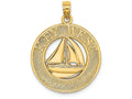 FJC Finejewelers 14k Yellow Gold Key West On Round Frame with Sailboat Center Charm