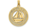 FJC Finejewelers 14k Yellow Gold Key West On Round Frame with Sailboat Center Charm