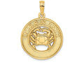 FJC Finejewelers 14k Yellow Gold Ocean City On Round Frame with Crab Center Charm