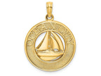 FJC Finejewelers 14k Yellow Gold Ocean City On Round Frame with Sailboat Center Charm